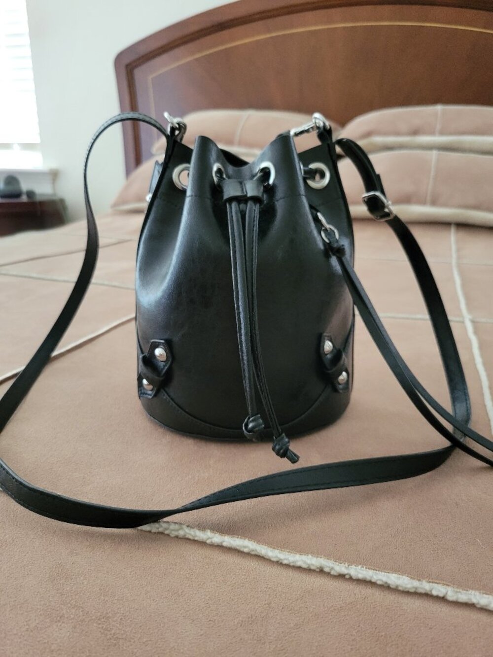 H&M Black Bucket Crossbody Bag with removable strap